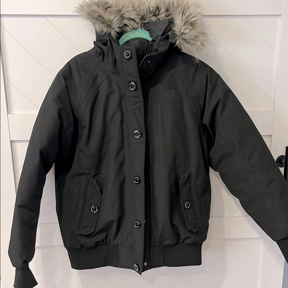 The North Face Black Ski Jacket with Faux Fur Hood
